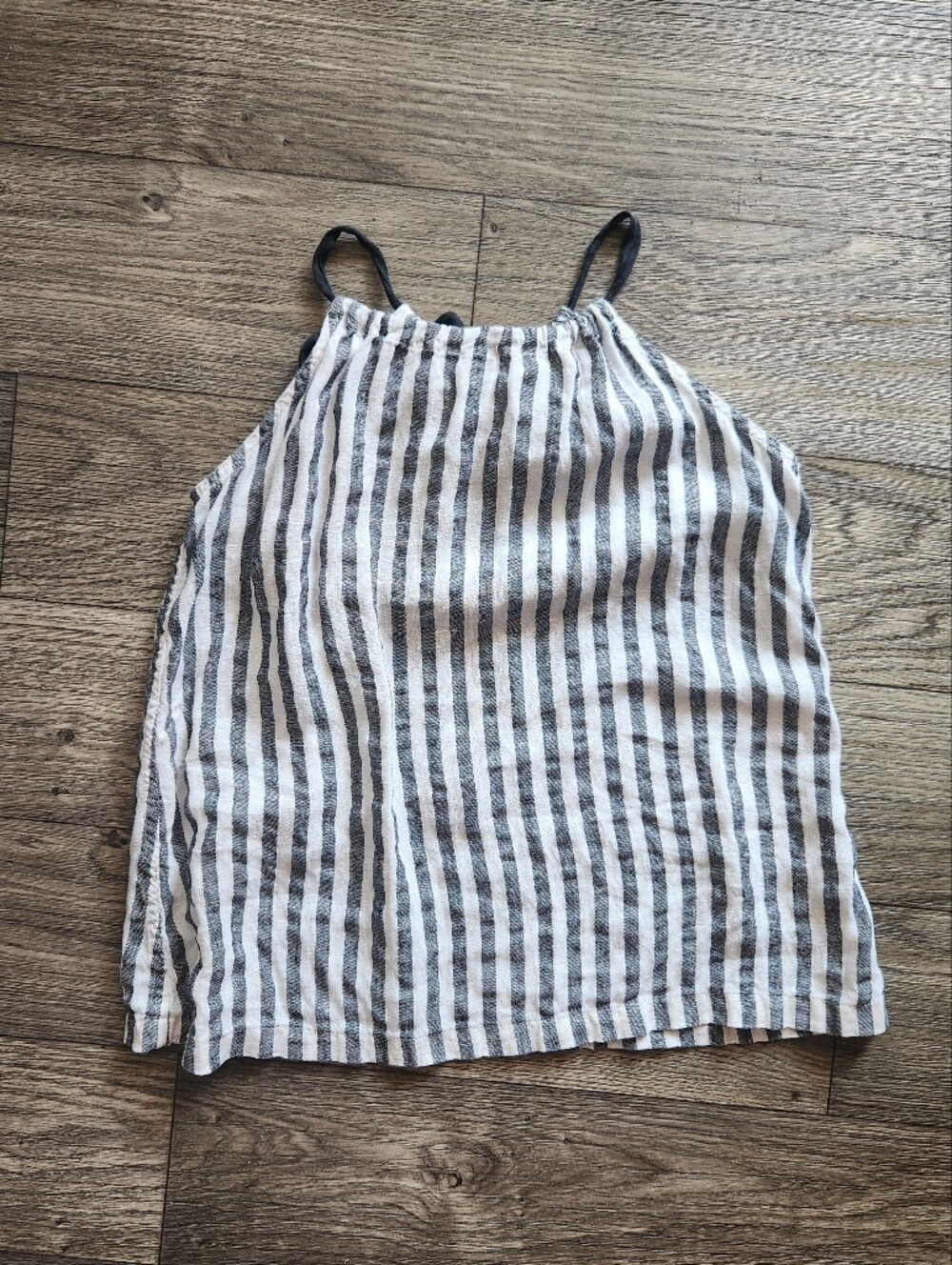 Crown Linen Designs Striped Linen Trapeze Top